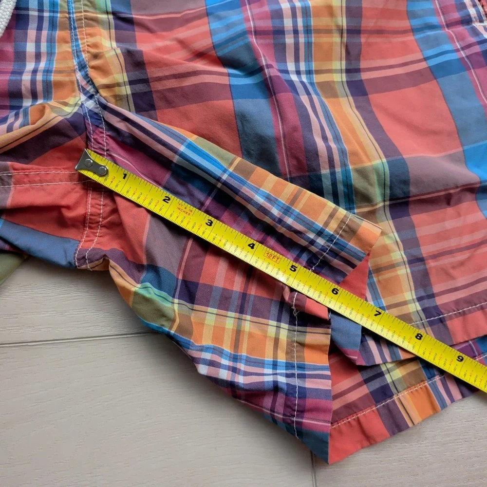Polo Ralph Lauren Swim Trunks Mens M Multicolor‎ Plaid Mesh Lined Cotton Nylon